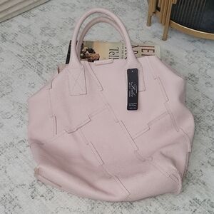 Falor Leather Cream Collor Tote Bag